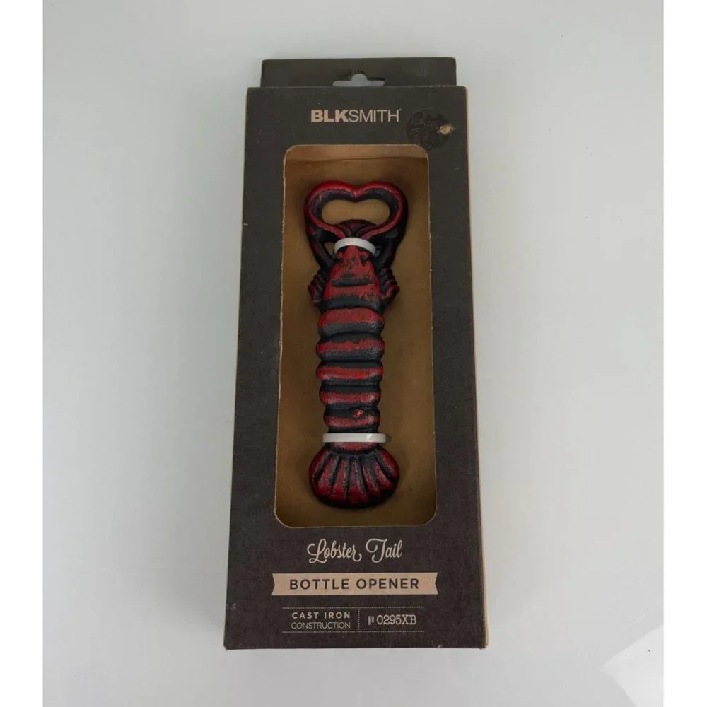 NEW in Package BLKSmith Cast Iron Lobster Tail Bottle Opener 0295XB Red Bar Tool